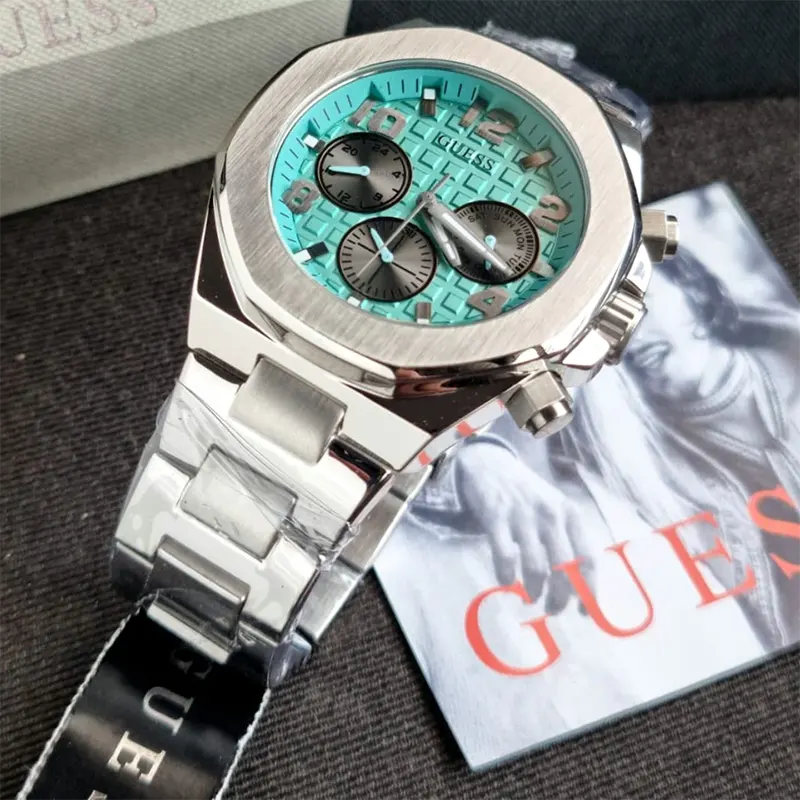 Guess Empire Multifunction Tiffany Blue Dial Popular Men’s Watch- GW0489G3